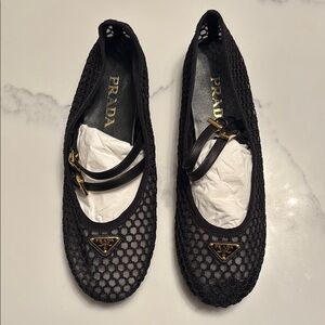 Prada Women's Black Mesh Loafers